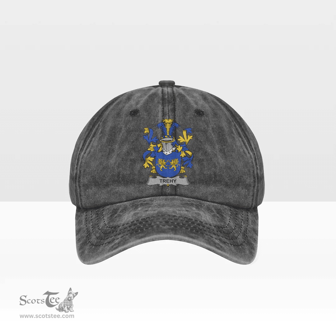 Irish Trehy or O Trehy Coat of Arms Family Crest Ireland Denim Cap