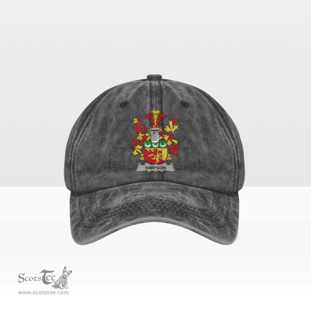 Irish Simpson Coat of Arms Family Crest Ireland Denim Cap