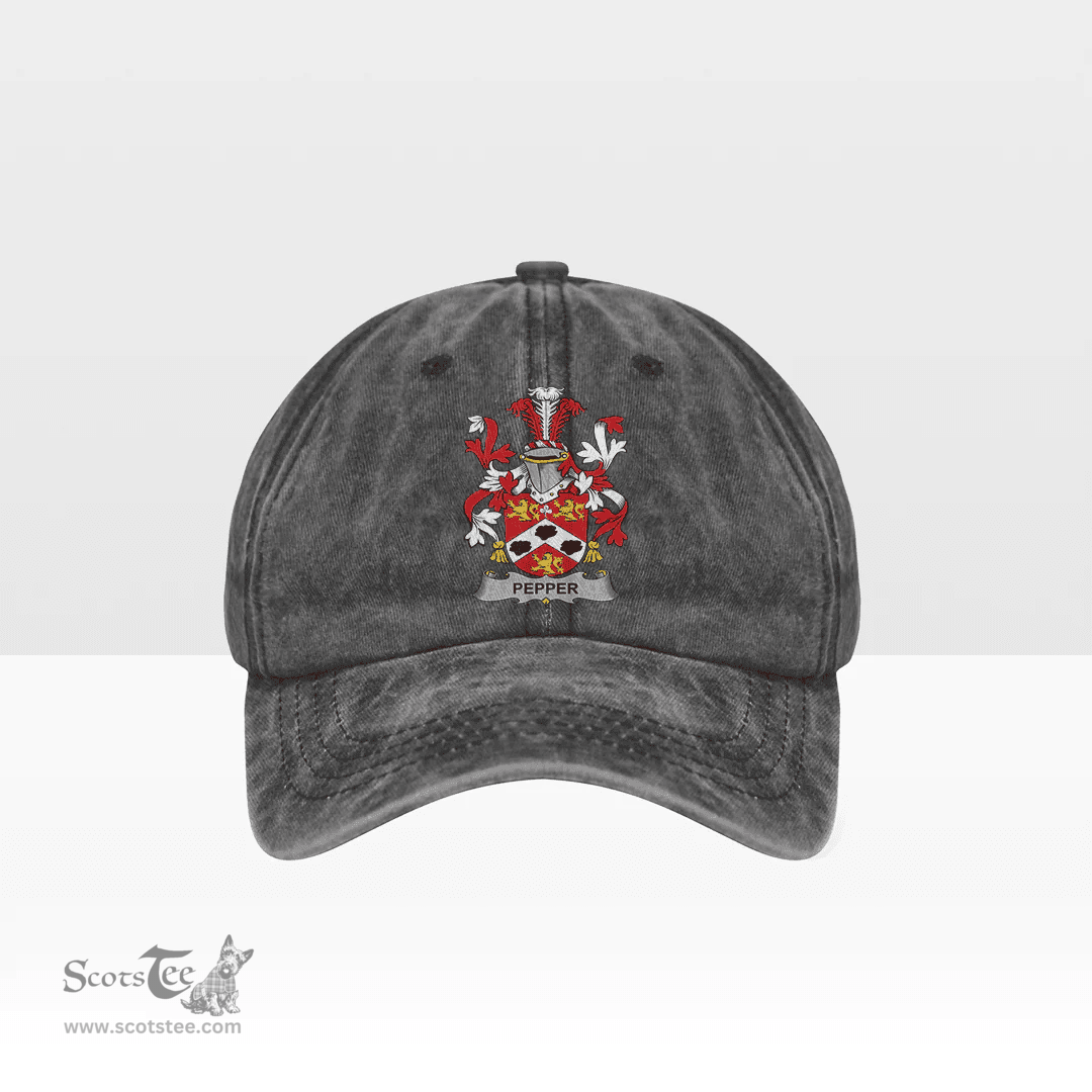 Irish Pepper Coat of Arms Family Crest Ireland Denim Cap