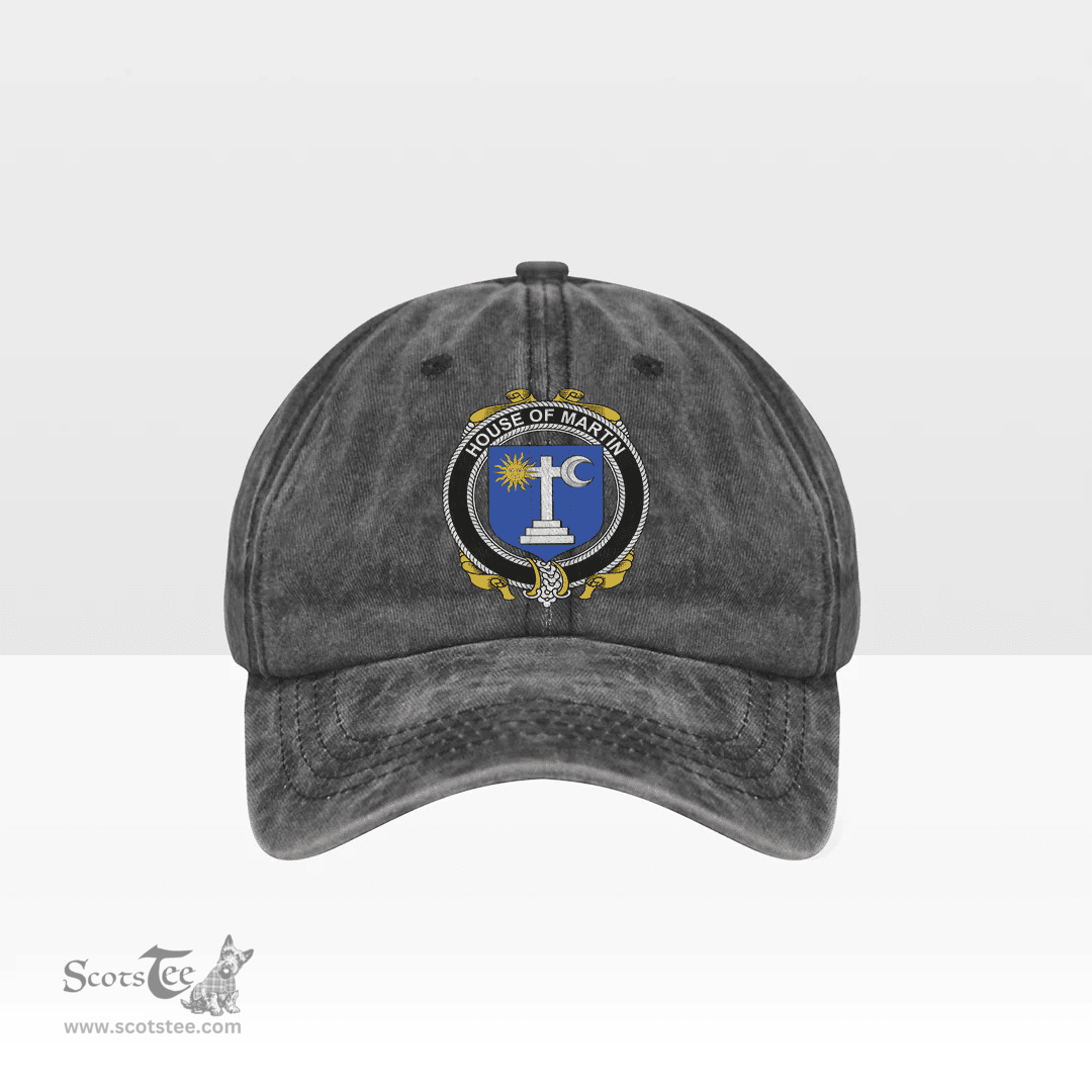 Irish House of MARTIN Coat of Arms Family Crest Ireland Denim Cap
