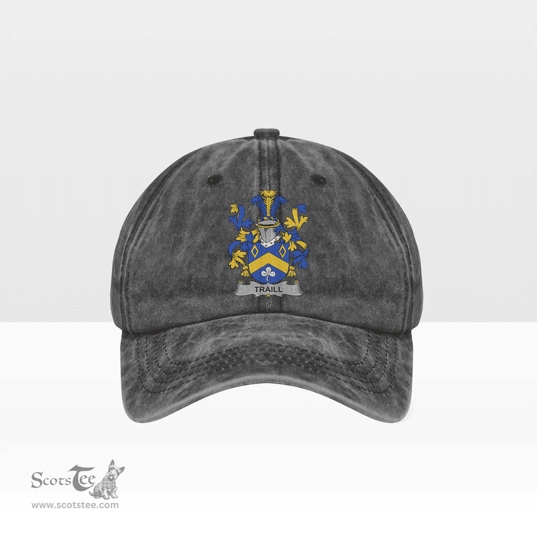 Irish Traill or Trayle Coat of Arms Family Crest Ireland Denim Cap