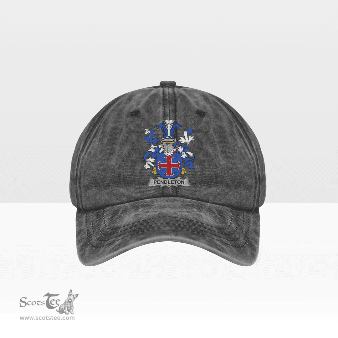 Irish Pendleton Coat of Arms Family Crest Ireland Denim Cap