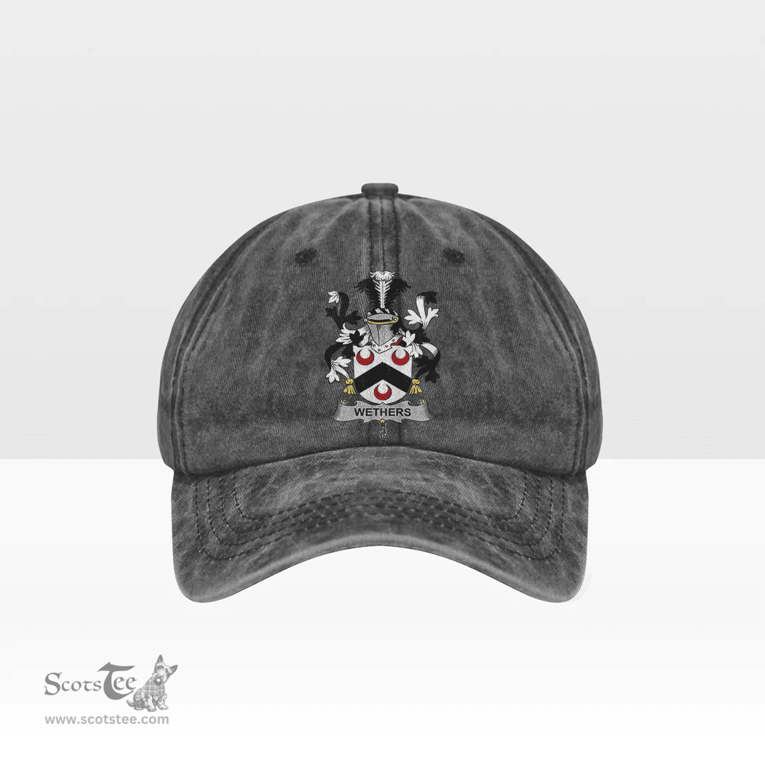 Irish Wethers Coat of Arms Family Crest Ireland Denim Cap
