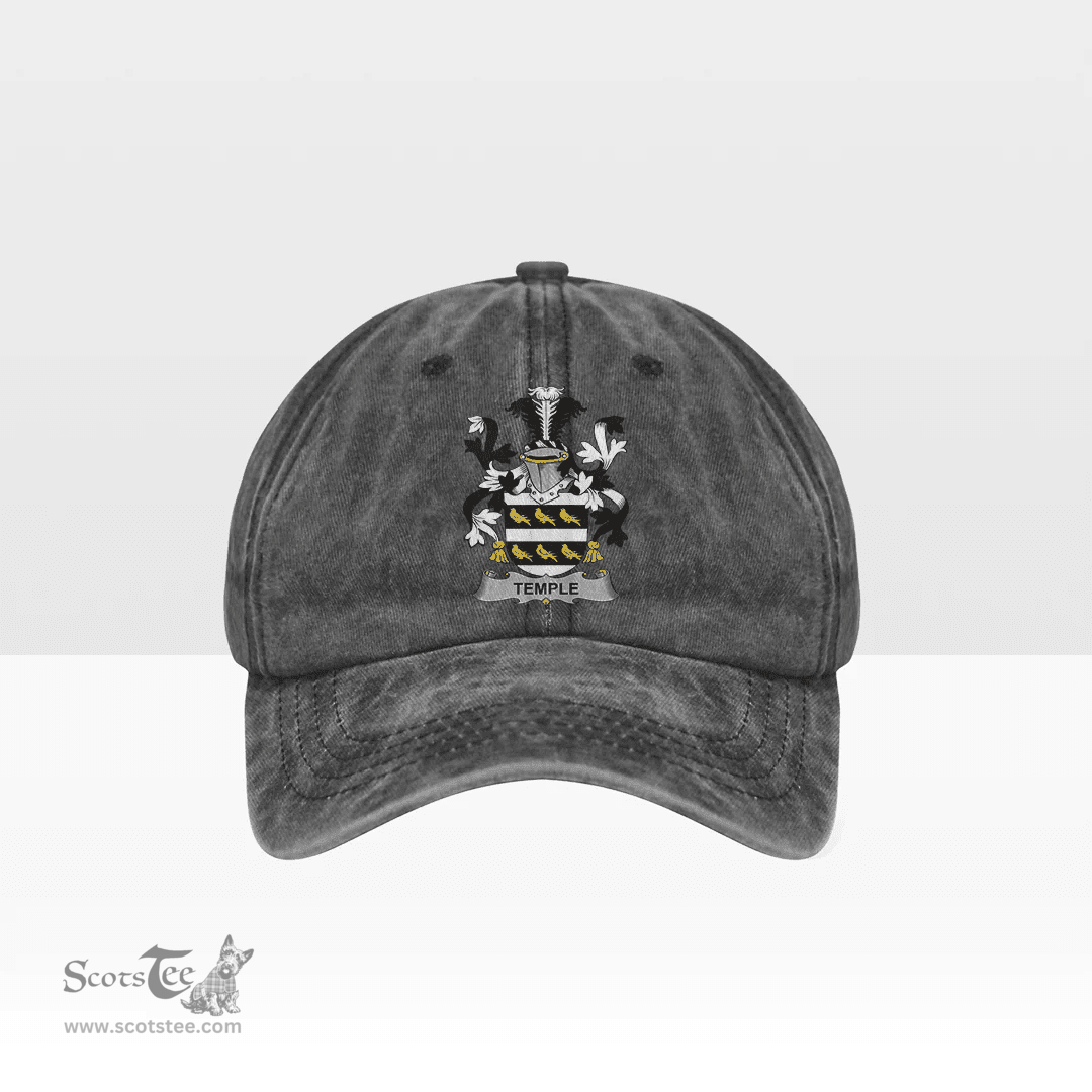 Irish Temple Coat of Arms Family Crest Ireland Denim Cap