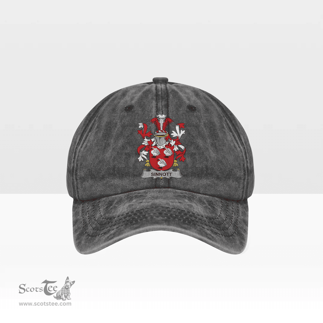 Irish Sinnott or Synnott Coat of Arms Family Crest Ireland Denim Cap