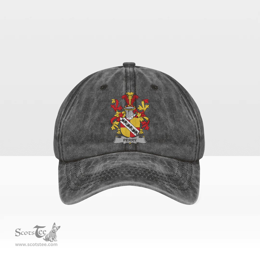 Irish Perry Coat of Arms Family Crest Ireland Denim Cap