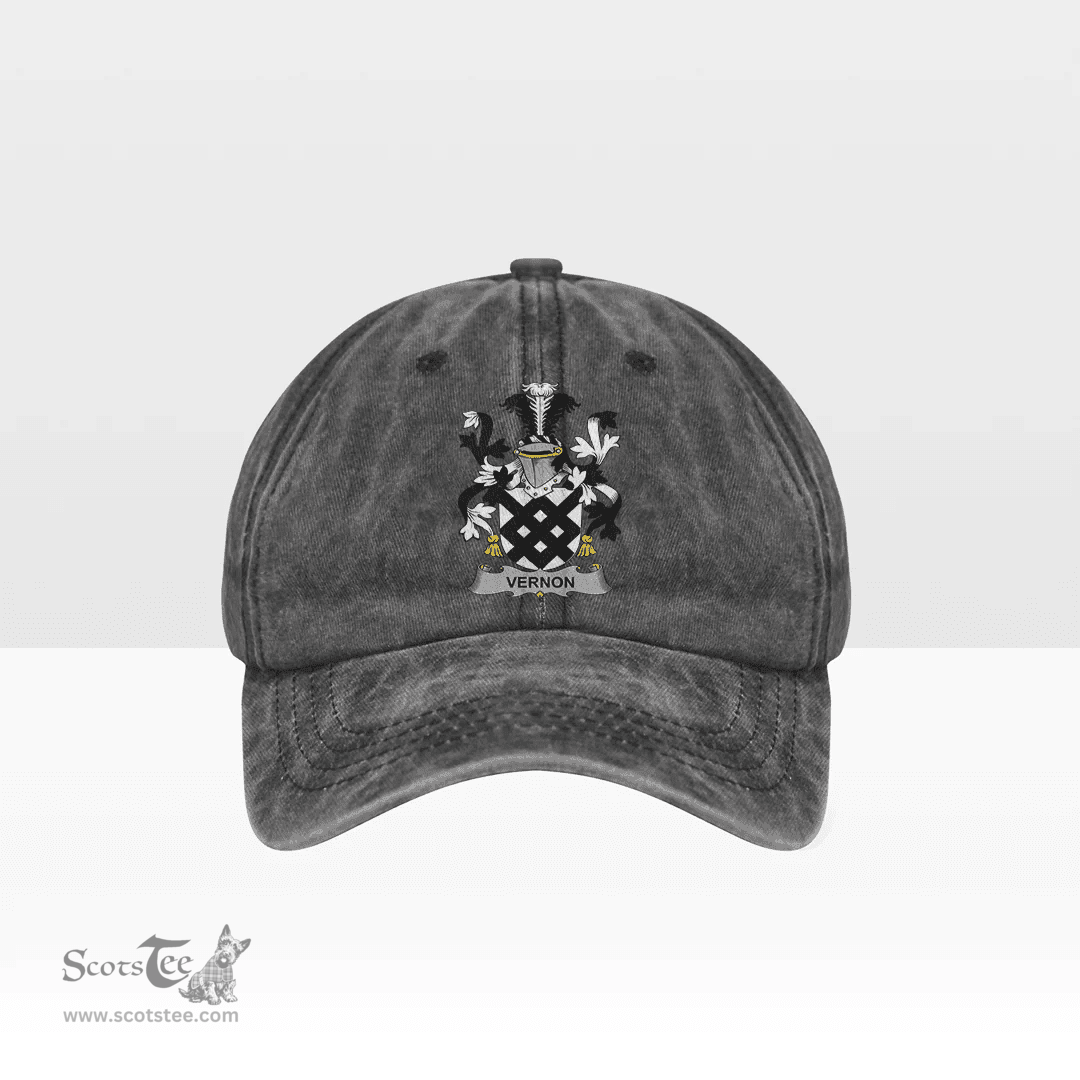 Irish Vernon Coat of Arms Family Crest Ireland Denim Cap