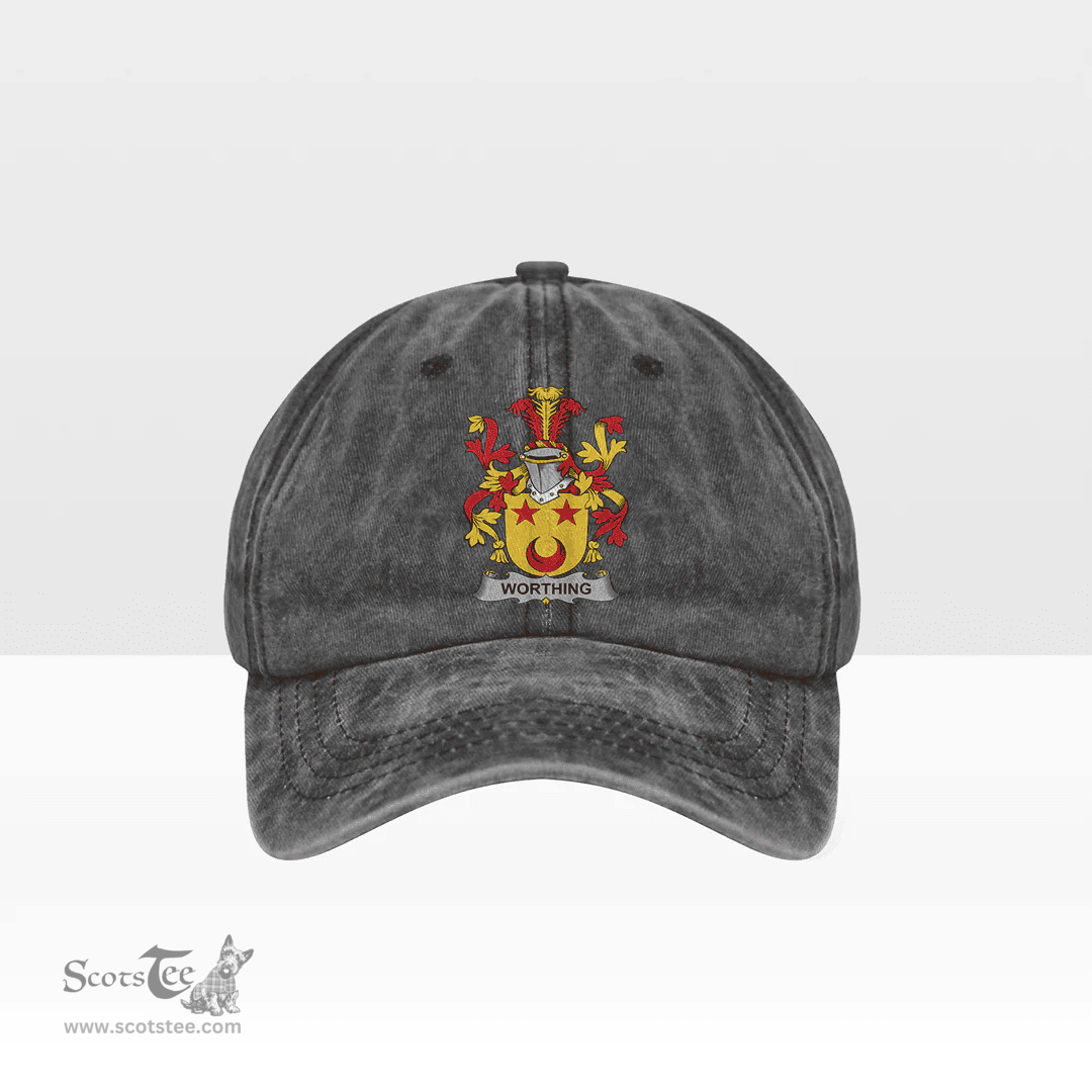 Irish Worthing Coat of Arms Family Crest Ireland Denim Cap