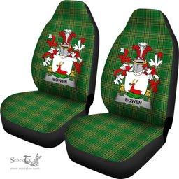 Irish Bowen Coat of Arms Family Crest Ireland Car Seat Cover Irish National Tartan Irish County Car Seat Cover