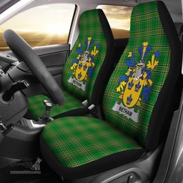 Irish Betham Coat of Arms Family Crest Ireland Car Seat Cover Irish National Tartan Irish County Car Seat Cover