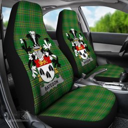 Irish Bateson Coat of Arms Family Crest Ireland Car Seat Cover Irish National Tartan Irish County Car Seat Cover