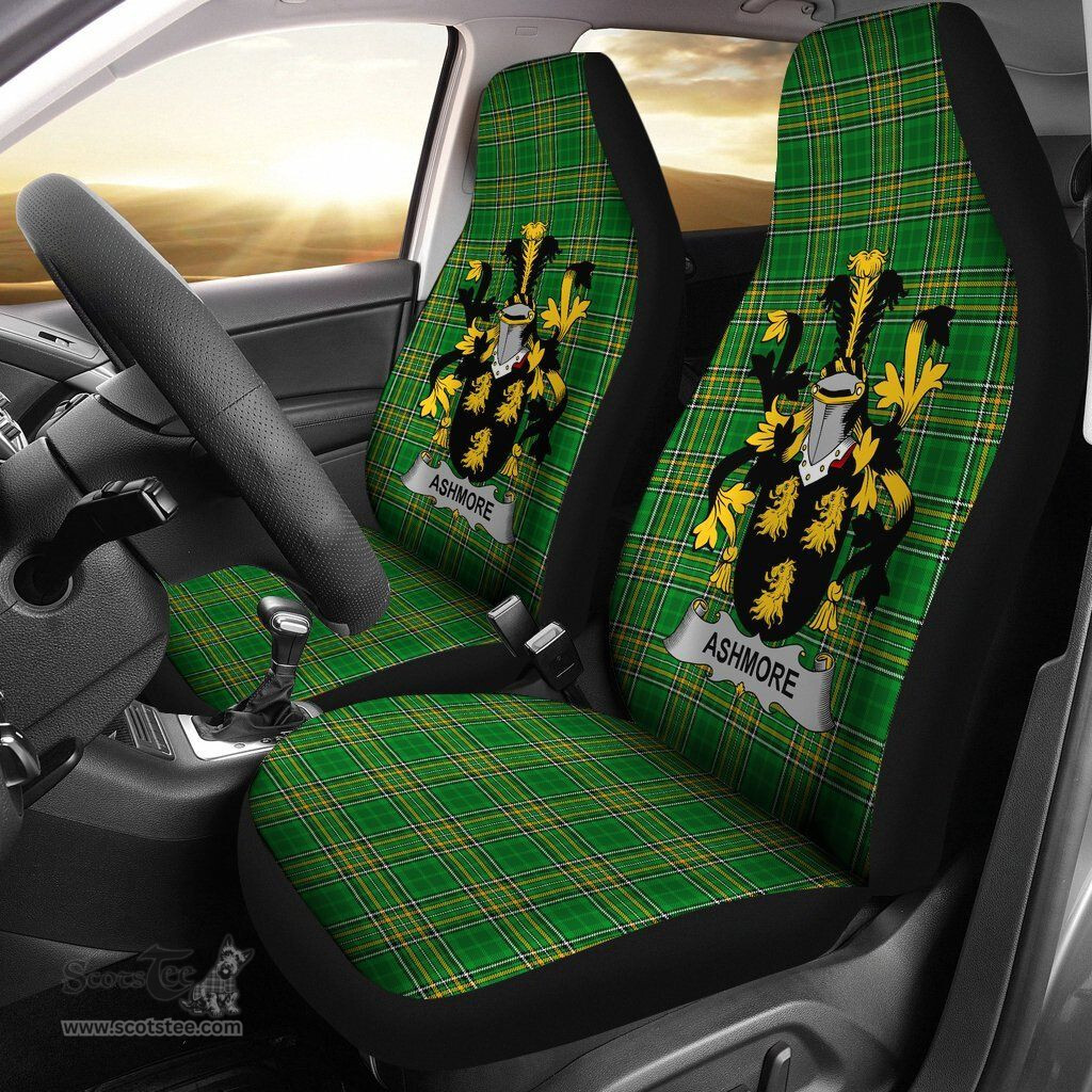 Irish Ashmore Coat of Arms Family Crest Ireland Car Seat Cover Irish National Tartan Irish County Car Seat Cover