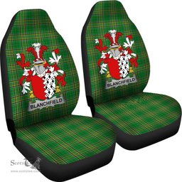 Irish Blanchfield Coat of Arms Family Crest Ireland Car Seat Cover Irish National Tartan Irish County Car Seat Cover
