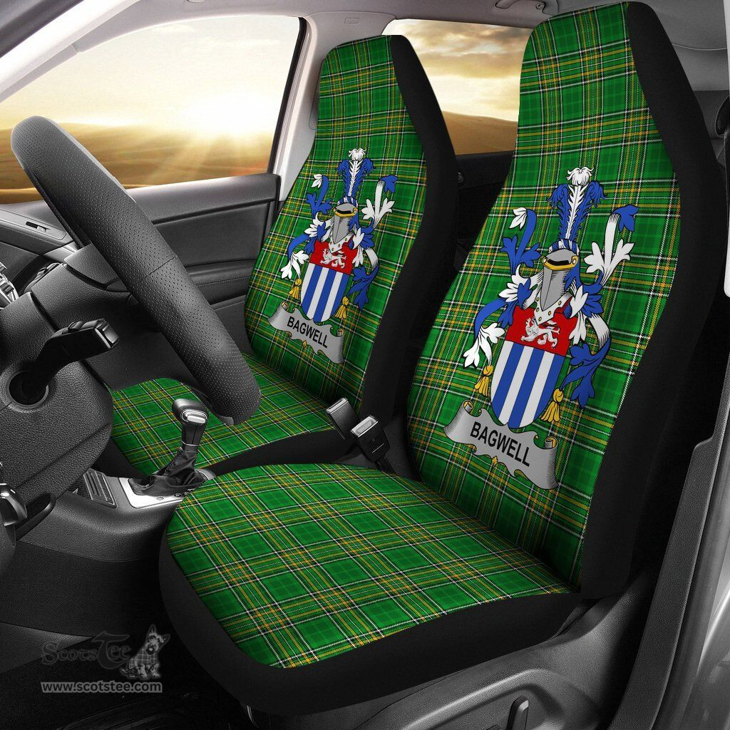 Irish Bagwell Coat of Arms Family Crest Ireland Car Seat Cover Irish National Tartan Irish County Car Seat Cover