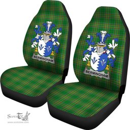Irish Bermingham Coat of Arms Family Crest Ireland Car Seat Cover Irish National Tartan Irish County Car Seat Cover