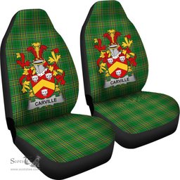 Irish Carville or McCarville Coat of Arms Family Crest Ireland Car Seat Cover Irish National Tartan Irish County Car Seat Cover