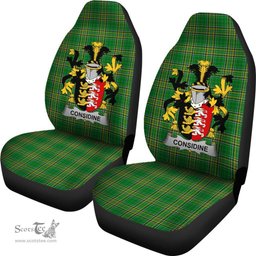 Irish Considine or McConsidine Coat of Arms Family Crest Ireland Car Seat Cover Irish National Tartan Irish County Car Seat Cover
