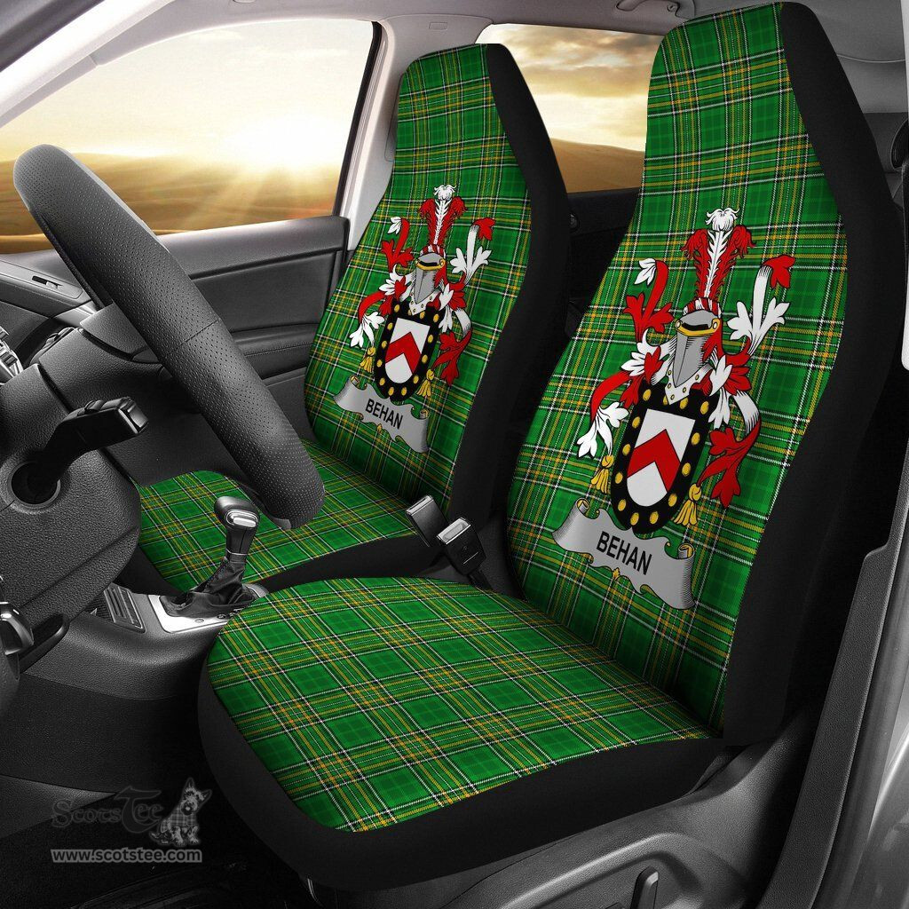 Irish Behan Coat of Arms Family Crest Ireland Car Seat Cover Irish National Tartan Irish County Car Seat Cover
