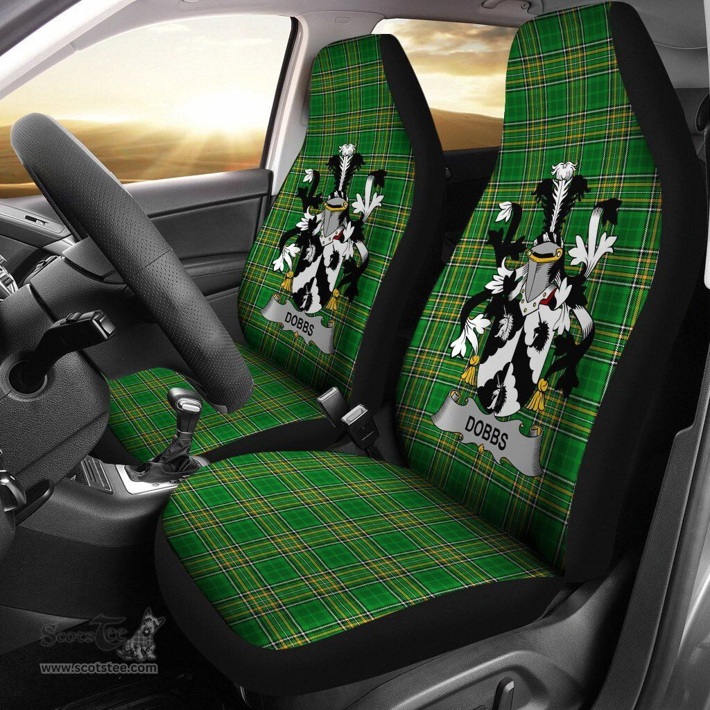 Irish Dobbs Coat of Arms Family Crest Ireland Car Seat Cover Irish National Tartan Irish County Car Seat Cover