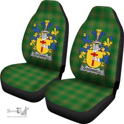 Irish Donnell or O'Donnell Coat of Arms Family Crest Ireland Car Seat Cover Irish National Tartan Irish County Car Seat Cover