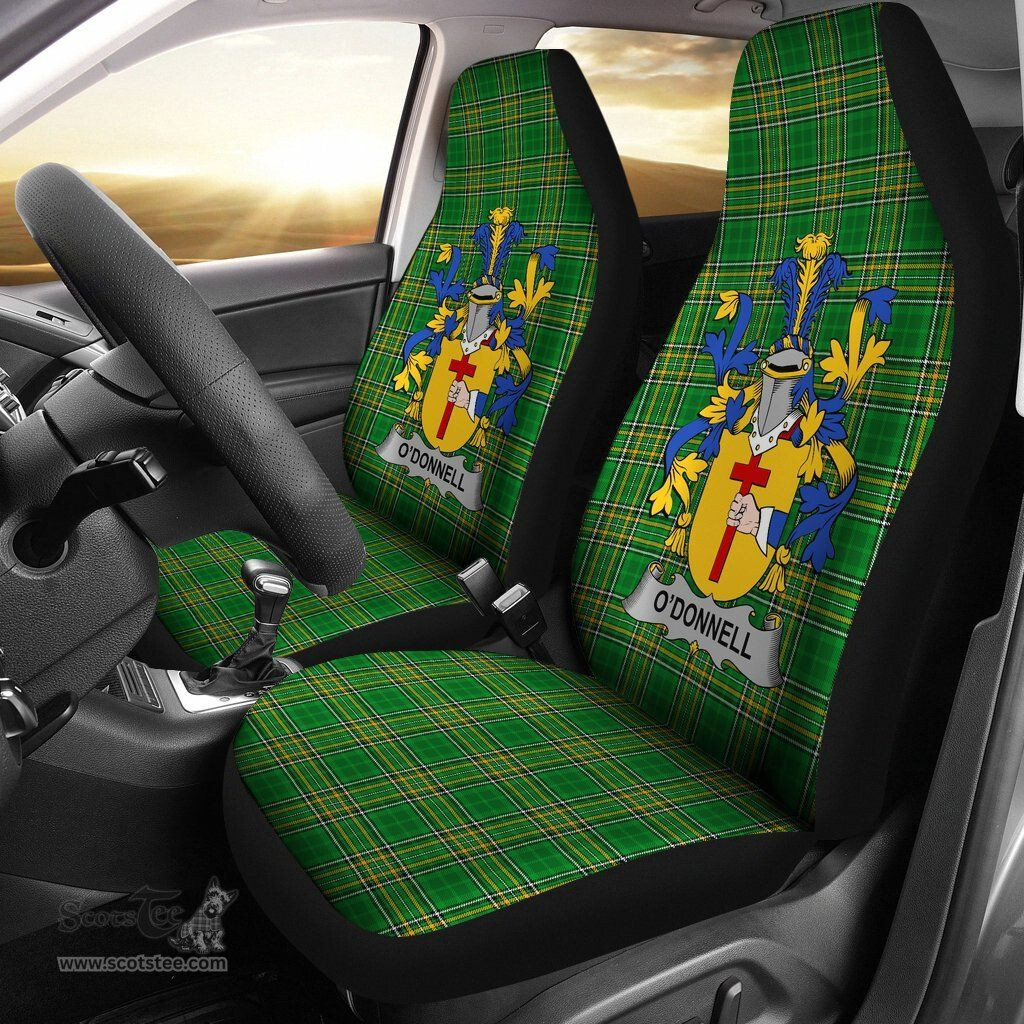 Irish Donnell or O'Donnell Coat of Arms Family Crest Ireland Car Seat Cover Irish National Tartan Irish County Car Seat Cover