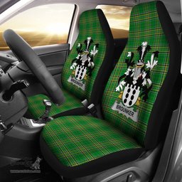 Irish Brounker Coat of Arms Family Crest Ireland Car Seat Cover Irish National Tartan Irish County Car Seat Cover