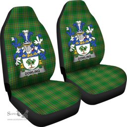 Irish Dowling or O'Dowling Coat of Arms Family Crest Ireland Car Seat Cover Irish National Tartan Irish County Car Seat Cover