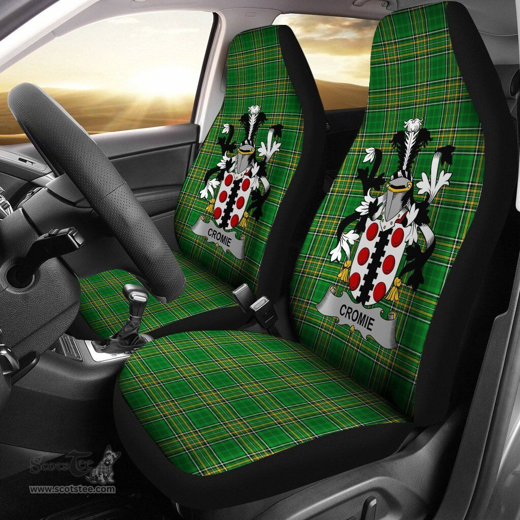 Irish Cromie Coat of Arms Family Crest Ireland Car Seat Cover Irish National Tartan Irish County Car Seat Cover