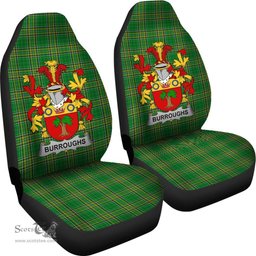 Irish Burroughs Coat of Arms Family Crest Ireland Car Seat Cover Irish National Tartan Irish County Car Seat Cover