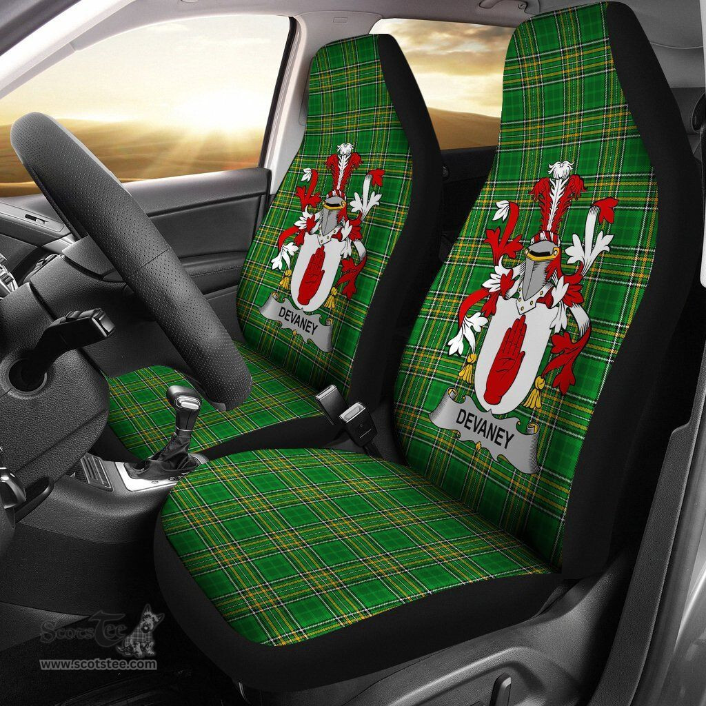 Irish Devaney or O'Devaney Coat of Arms Family Crest Ireland Car Seat Cover Irish National Tartan Irish County Car Seat Cover