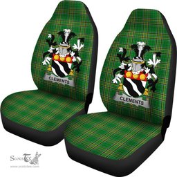 Irish Clements Coat of Arms Family Crest Ireland Car Seat Cover Irish National Tartan Irish County Car Seat Cover