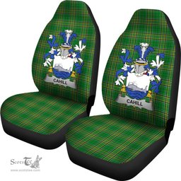 Irish Cahill or O'Cahill Coat of Arms Family Crest Ireland Car Seat Cover Irish National Tartan Irish County Car Seat Cover