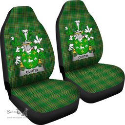 Irish Curtin or McCurtin Coat of Arms Family Crest Ireland Car Seat Cover Irish National Tartan Irish County Car Seat Cover