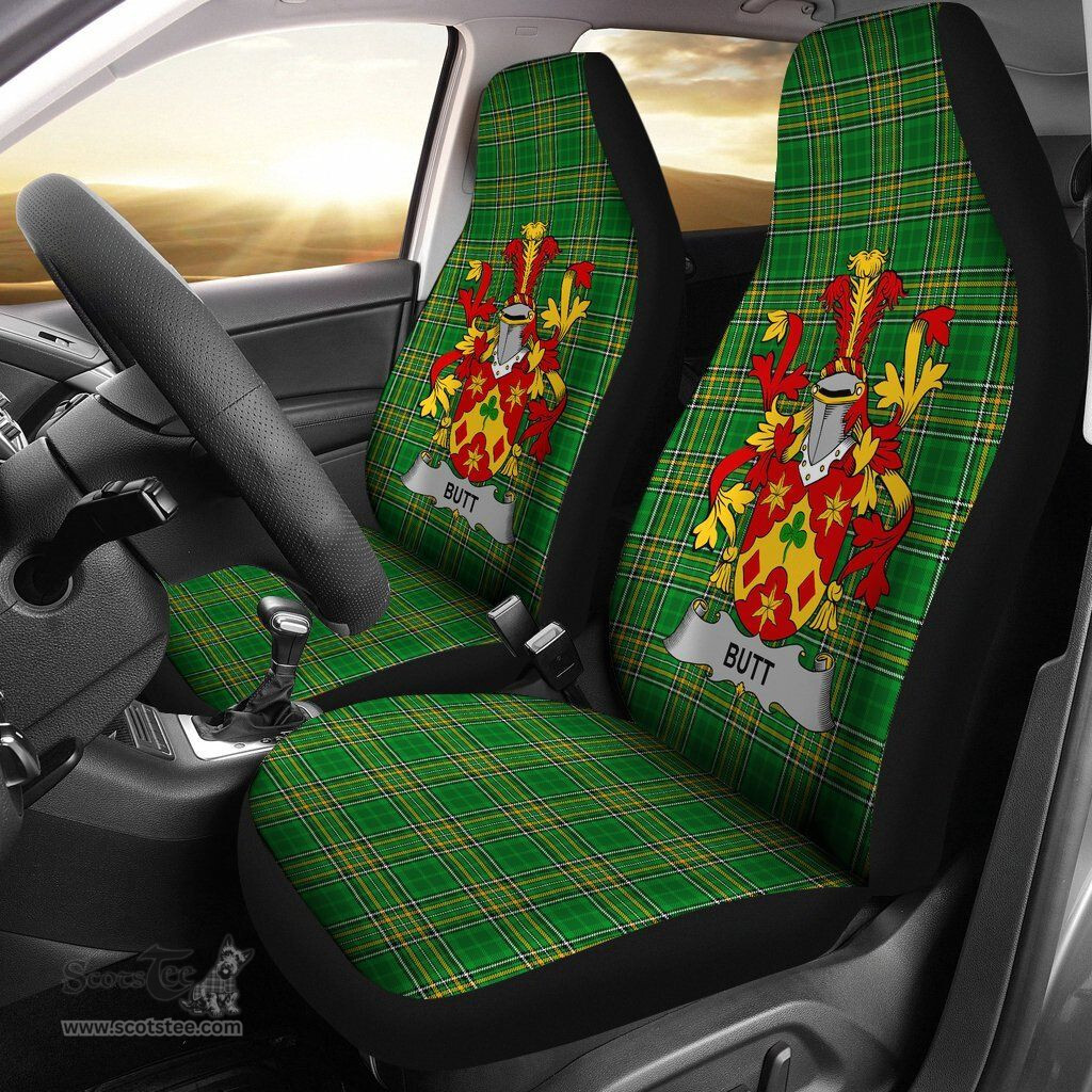 Irish Butt Coat of Arms Family Crest Ireland Car Seat Cover Irish National Tartan Irish County Car Seat Cover