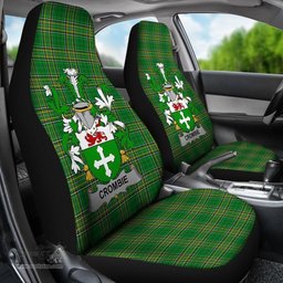Irish Crombie Coat of Arms Family Crest Ireland Car Seat Cover Irish National Tartan Irish County Car Seat Cover