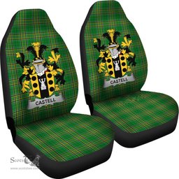 Irish Castell Coat of Arms Family Crest Ireland Car Seat Cover Irish National Tartan Irish County Car Seat Cover