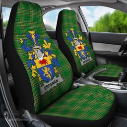 Irish Brosnan or O'Brosnan Coat of Arms Family Crest Ireland Car Seat Cover Irish National Tartan Irish County Car Seat Cover