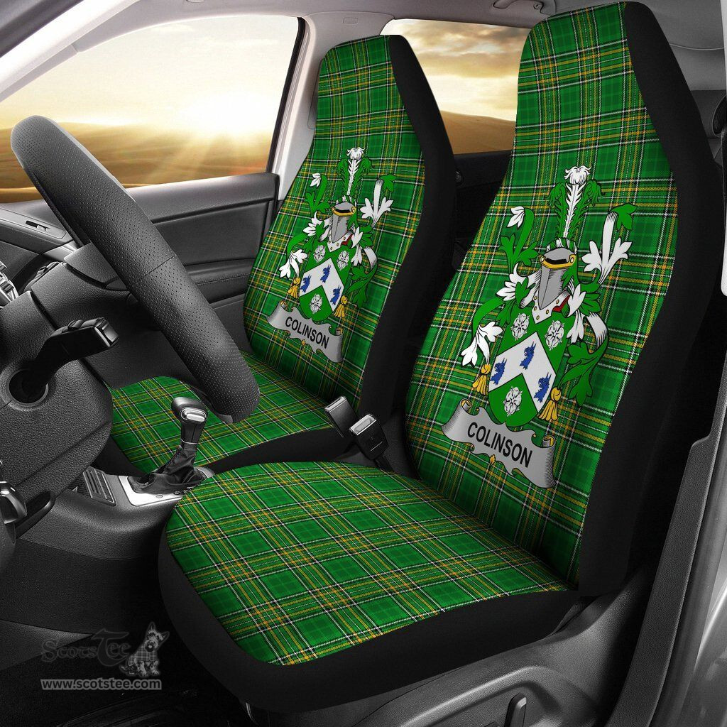 Irish Colinson Coat of Arms Family Crest Ireland Car Seat Cover Irish National Tartan Irish County Car Seat Cover