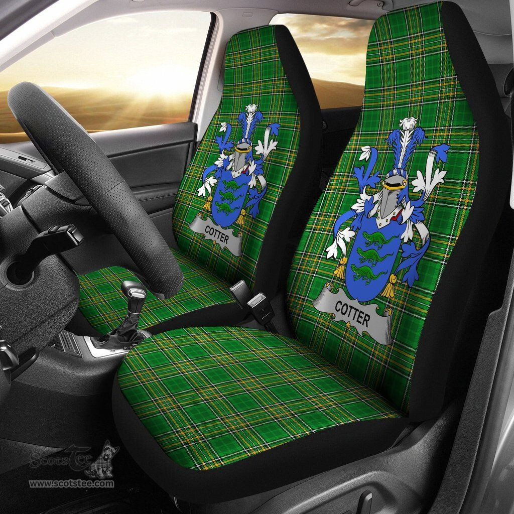 Irish Cotter or MacCotter Coat of Arms Family Crest Ireland Car Seat Cover Irish National Tartan Irish County Car Seat Cover