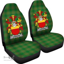 Irish Carron Coat of Arms Family Crest Ireland Car Seat Cover Irish National Tartan Irish County Car Seat Cover