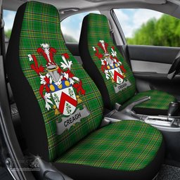 Irish Creagh Coat of Arms Family Crest Ireland Car Seat Cover Irish National Tartan Irish County Car Seat Cover