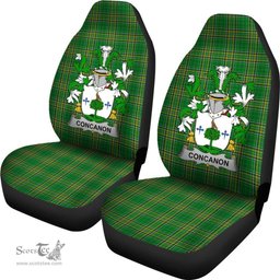 Irish Concanon or O'Concanon Coat of Arms Family Crest Ireland Car Seat Cover Irish National Tartan Irish County Car Seat Cover