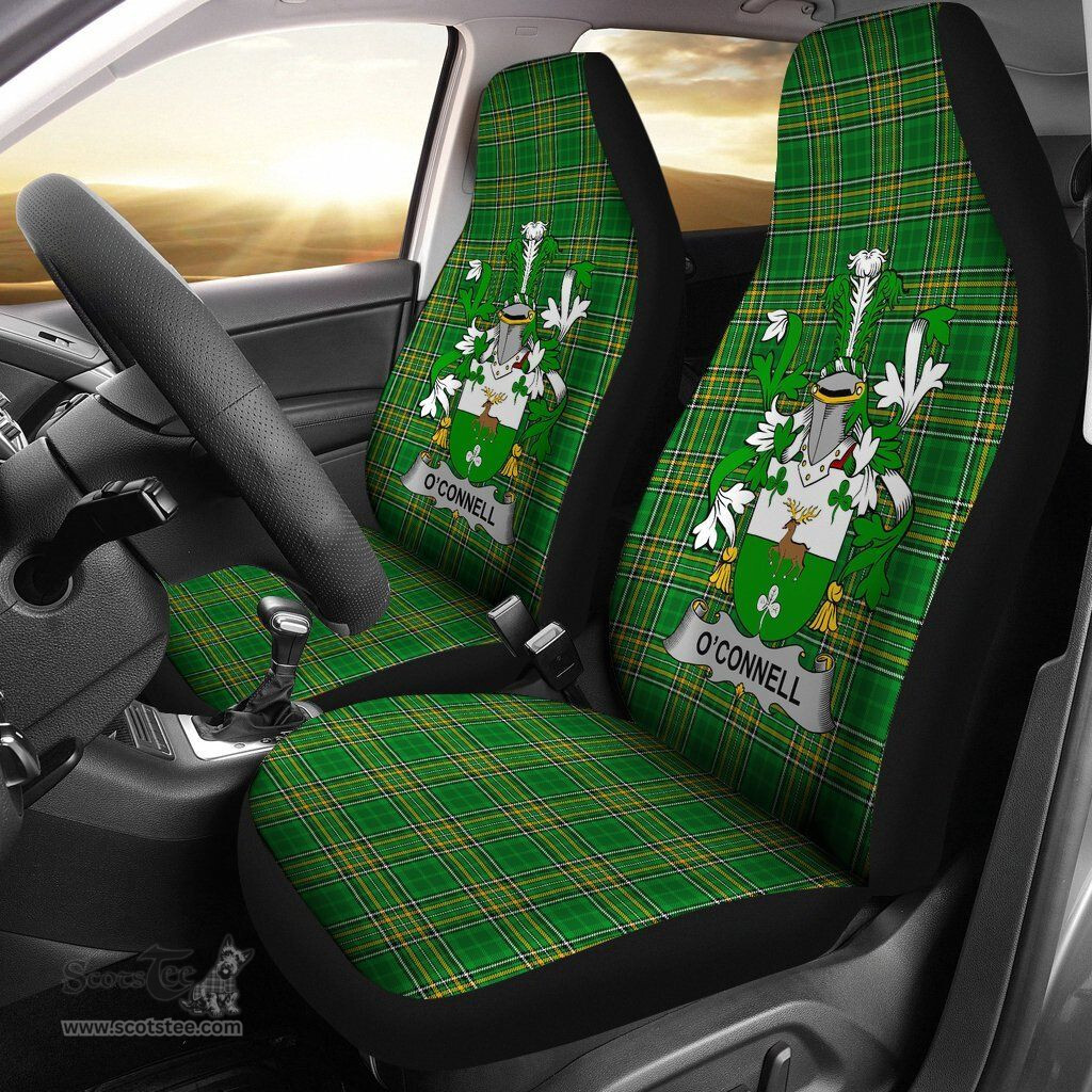 Irish Connell or O'Connell Coat of Arms Family Crest Ireland Car Seat Cover Irish National Tartan Irish County Car Seat Cover