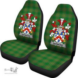 Irish Dermond or O'Dermond Coat of Arms Family Crest Ireland Car Seat Cover Irish National Tartan Irish County Car Seat Cover