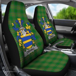 Irish Crehall or O'Crehall Coat of Arms Family Crest Ireland Car Seat Cover Irish National Tartan Irish County Car Seat Cover