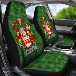 Irish Burges Coat of Arms Family Crest Ireland Car Seat Cover Irish National Tartan Irish County Car Seat Cover