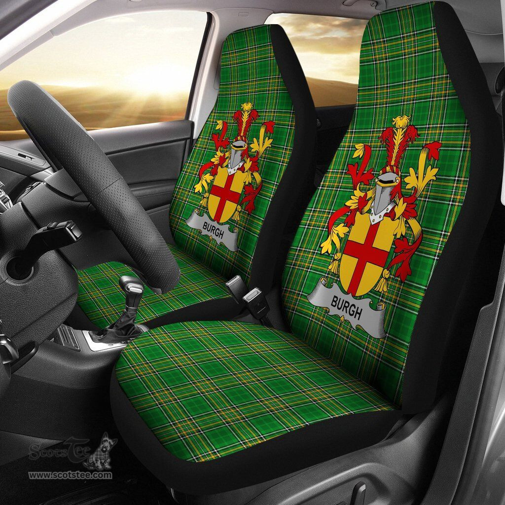 Irish Burgh Coat of Arms Family Crest Ireland Car Seat Cover Irish National Tartan Irish County Car Seat Cover
