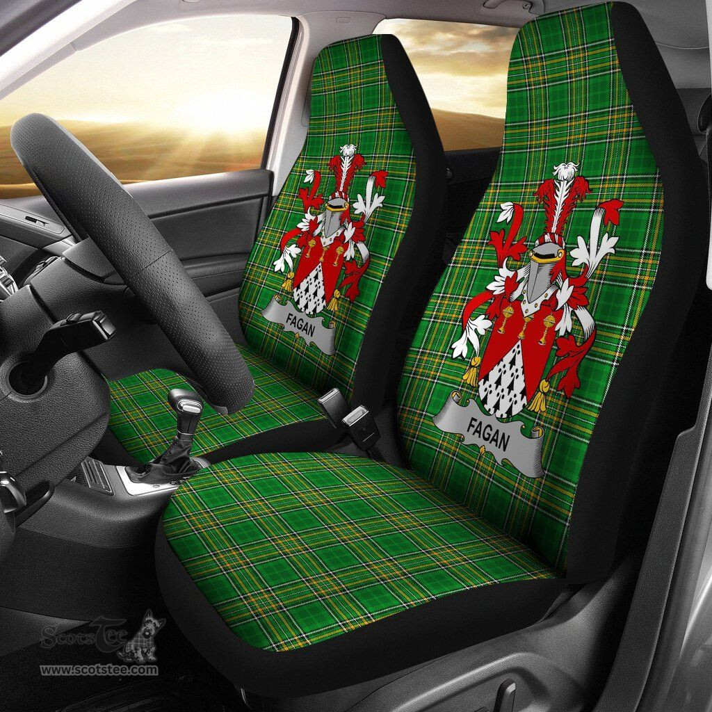 Irish Fagan Coat of Arms Family Crest Ireland Car Seat Cover Irish National Tartan Irish County Car Seat Cover