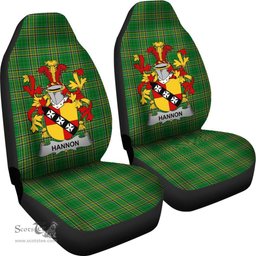 Irish Hannon or O'Hannon Coat of Arms Family Crest Ireland Car Seat Cover Irish National Tartan Irish County Car Seat Cover