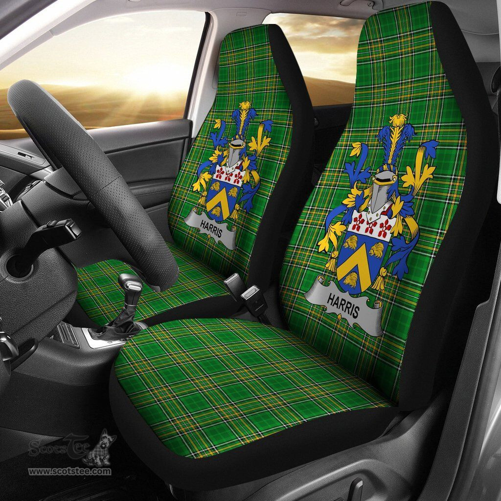Irish Harris Coat of Arms Family Crest Ireland Car Seat Cover Irish National Tartan Irish County Car Seat Cover